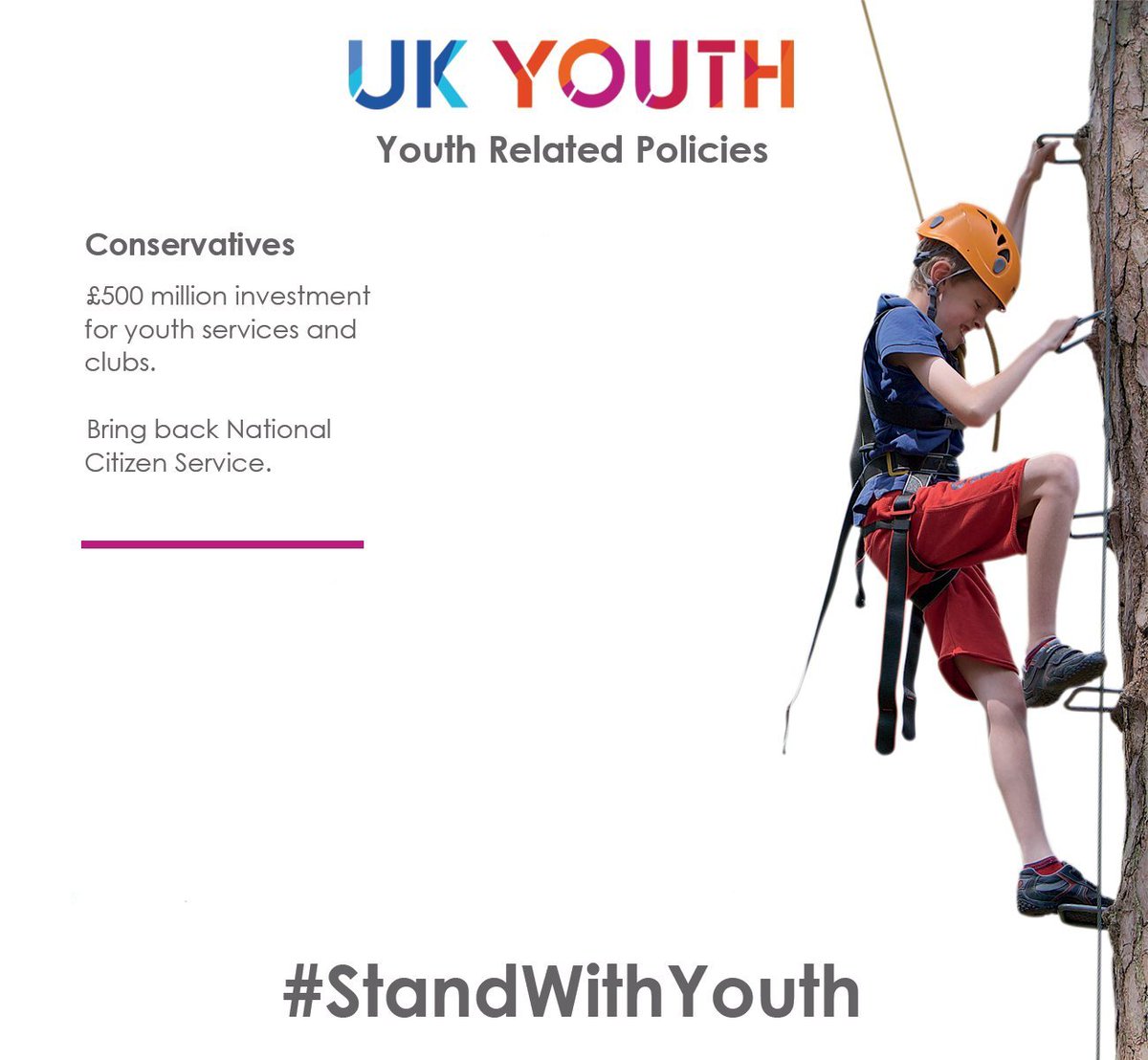 UKYouth's tweet image. We look forward to working with the new government on how their £500m commitment to youth services can be spent to reach all young people and those who work with them. #StandWithYouth