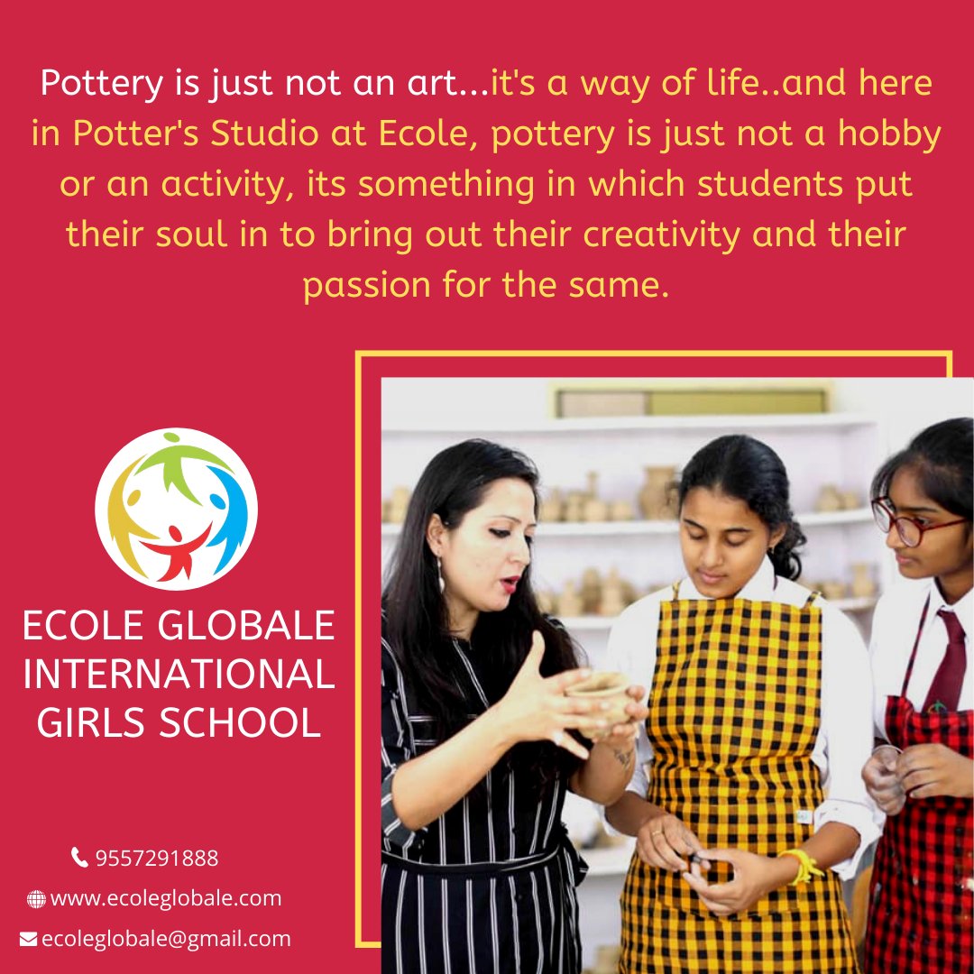 Ecoliers showing their creativity at potter's Studio in school.
ecoleglobale.com
#ecoleglobale #boardingschool #students #dehradun #india #pottersstudio #pottery #potterystudio #potterylovers #creativity #potteryart #Potterypassion #picoftheday #schooltime #girlsrising