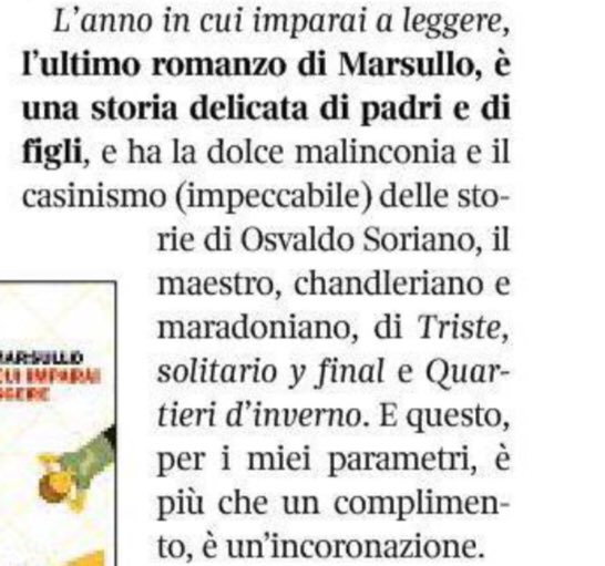 Oggi su <a href="/7Corriere/">7 Corriere</a> Antonio D’Orrico incorona <a href="/MarsullOfficial/">Marco Marsullo</a> e il suo L’ANNO IN CUI IMPARAI A LEGGERE.