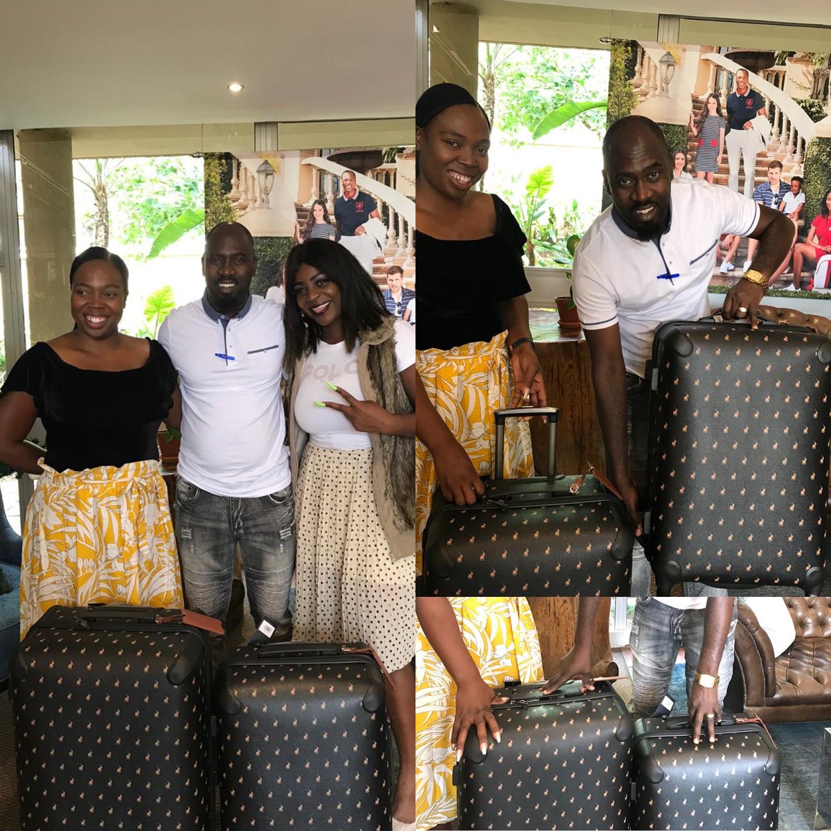 We kept our word. The lovely #KFCProposal couple came to our Polo Head Offices to collect their new Polo Iconic travel trollers. 🧳✈️ #PoloLoves