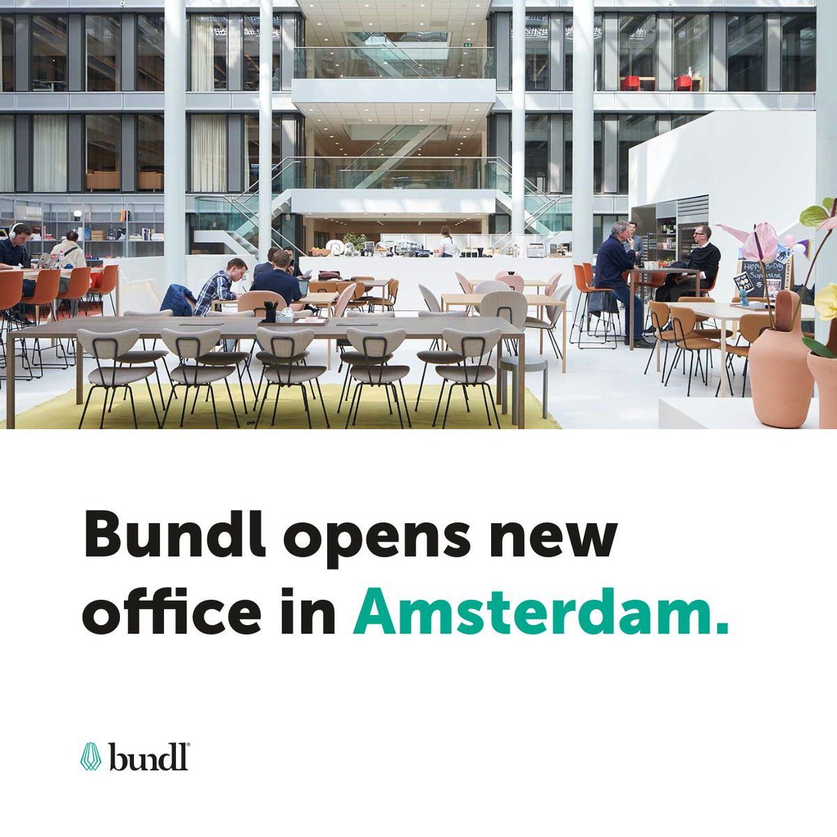 Last month saw the opening of our Amsterdam Office. We officially went international. Thanks to <a href="/spacesworks/">Spaces</a>   we are able to work in a productive and comfortable environment.

#corporateventuring #corporatestartup #productinnovation #serviceinnovation #Bundl