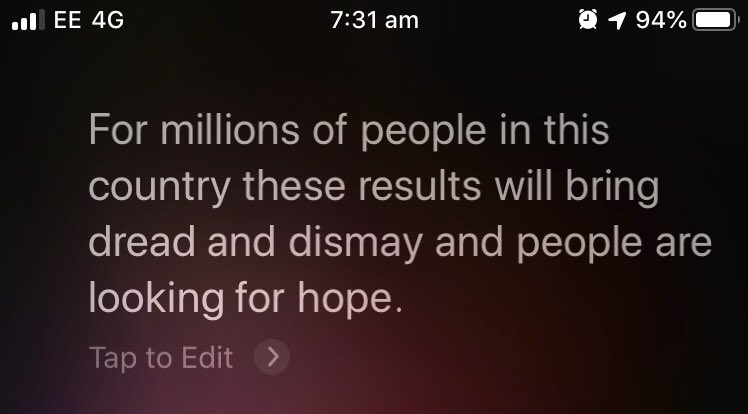 people waking up this morning to lots of differing feelings about the night’s results. In the midst of it all, outgoing Lib Dem leader <a href="/joswinson/">Jo Swinson</a> had this gift to offer all festive preachers.... sad that the nation needed to hear it, thank you for your efforts  #lookingforhope