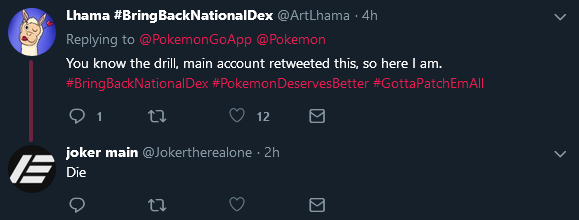 YesteryearRunes's tweet photo. @GAMEFREAK_info Reminder this is the kind of selfish whackjob you court with yearly trash instead of making the good games those of us who actually love the series know you can you make with time.

#BringBackNationalDex
#BringBackALLContent
#DelayIsTheRightWay
#NoMoreYearlyGames
#AllDLCIsCancer https://t.co/FHclIp46Tl