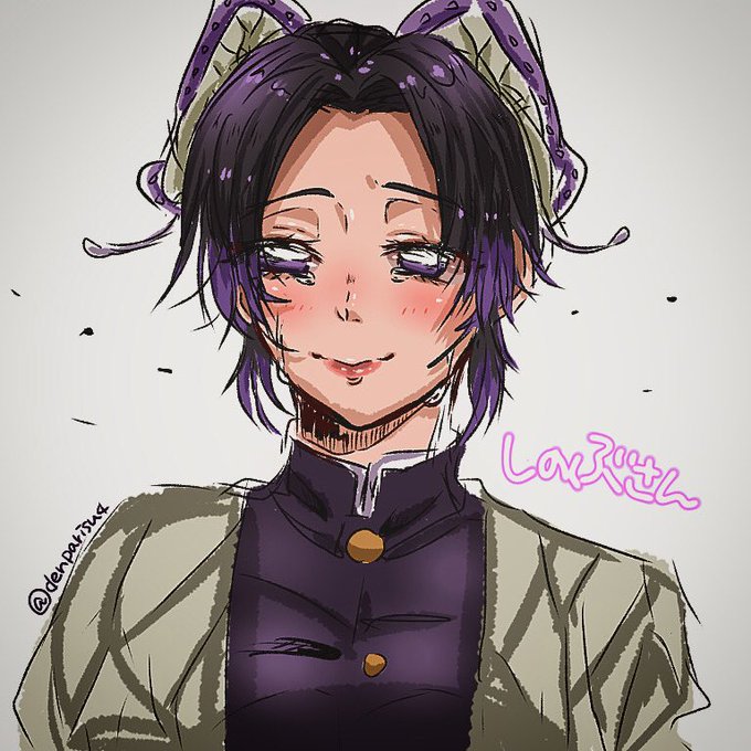 ころも♔さんがTwitterに投稿した胡蝶しのぶ(鬼滅の刃)のイラスト。