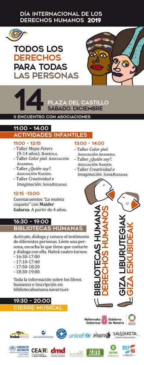 ¿Quieres ser BIP?¿Buscas una sociedad justa e igualitaria?

Ven, atrévete a contribuir con una #BrillanteIdeacontralaPobreza y serás BIP *

Carpa de los Derechos Humanos/ Giza eskubideen festa

🎸 Conciertos
👥 Biblioteca Humana
📺 Vídeos
👶👧👦 Juegos para txikis