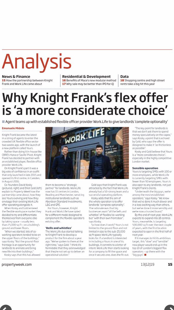 Propertyshe's tweet photo. Why Knight Frank’s flex offer is ‘a more considerate choice’ #collaboration #flexible #workspace @PropertyWeek @knightfrank @workdotlife https://t.co/LAAEDTzLQC