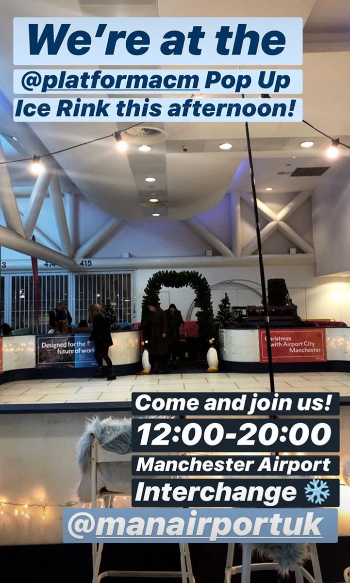 Join us in the <a href="/manairport/">Manchester Airport</a> Transport Interchange at <a href="/ACMPlatform/">Platform Airport City</a> for some festive food and a go on our pop up ice rink 🥪❄️ Today until 8pm!