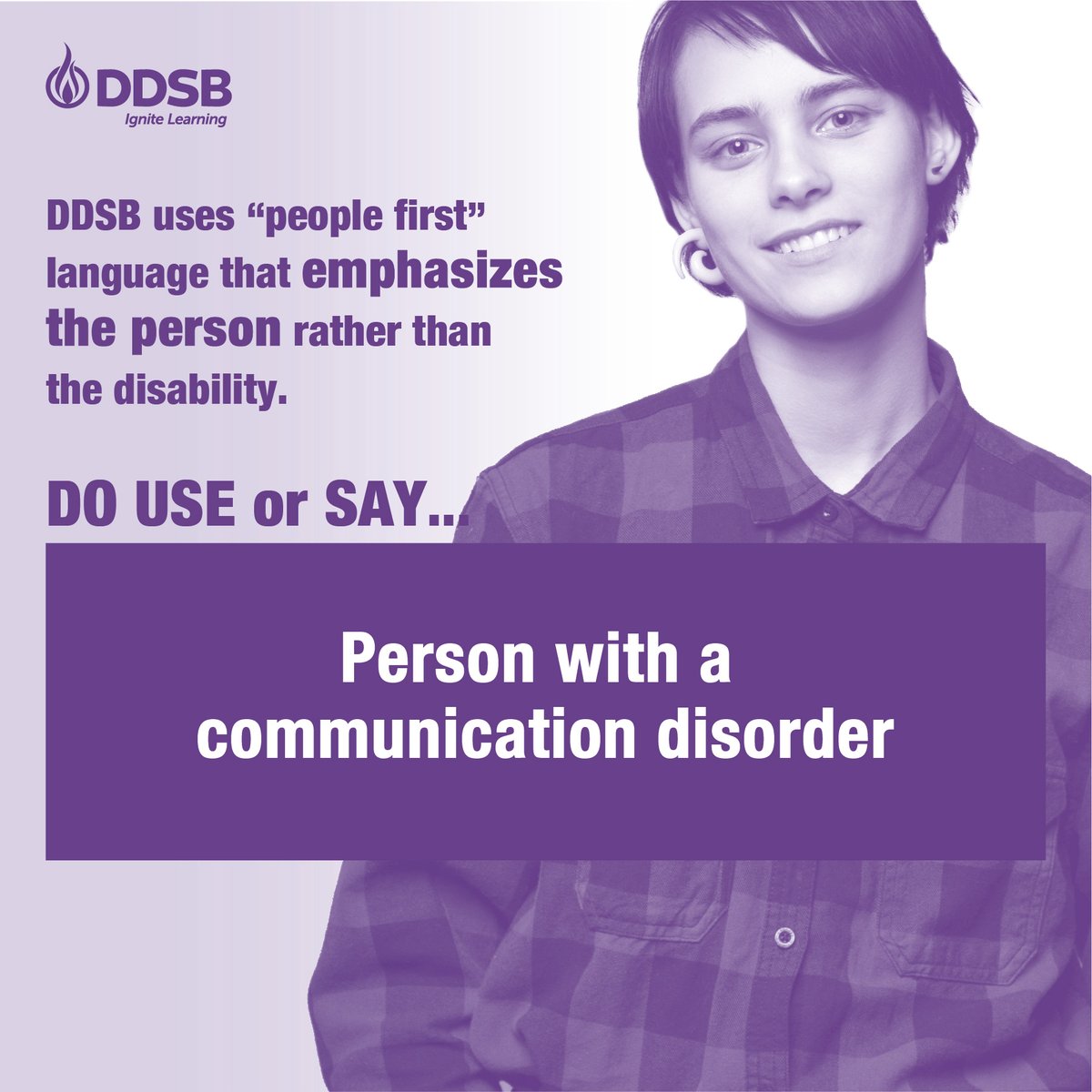 DDSBSchools's tweet photo. Accessibility for Everyone.

The language and images used to portray individuals with disabilities is important in changing perceptions. Choose words that are non-judgmental, non-emotional and are accurate. For more info visit: https://t.co/JKqPYatpNn

#IgniteAccessibility https://t.co/iG4i6HkPDD