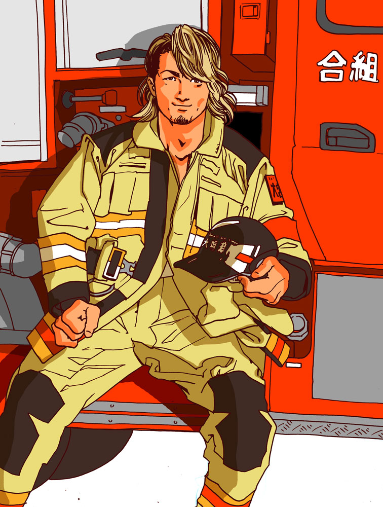 京橋 Pe Twitter 消防士の棚橋さん描きました 大垣消防組合 棚橋弘至 無限にかっこいい むしろ光