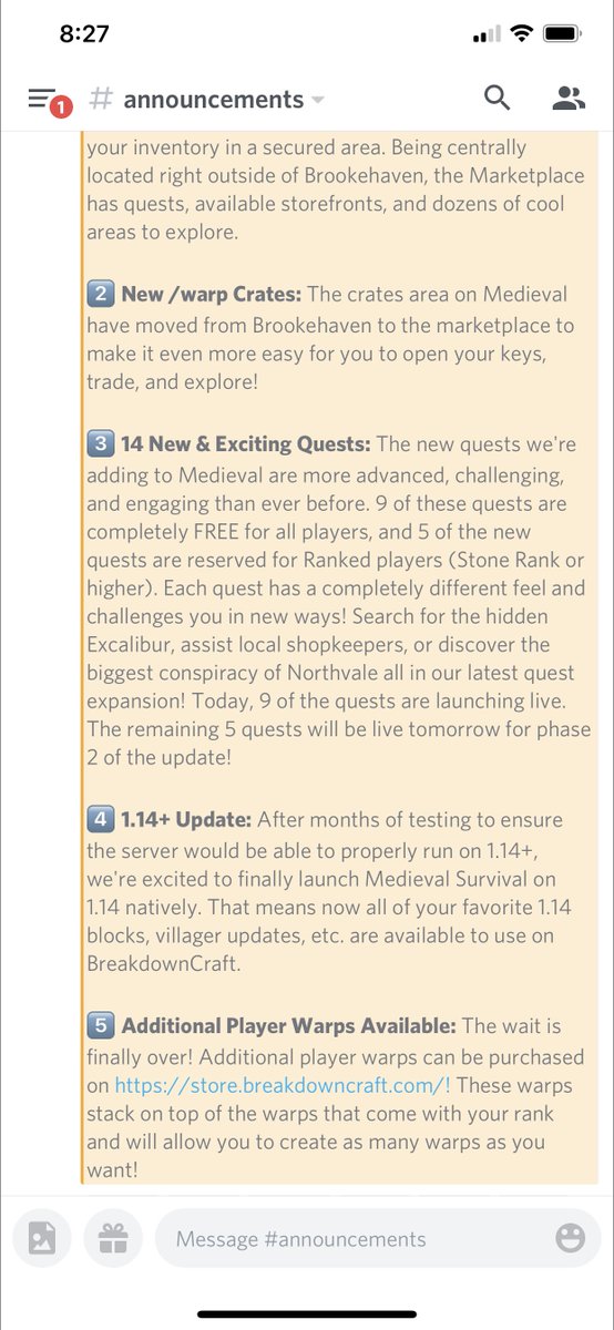 BreakdownCraft's tweet image. Phase 1 of 2 of the #BreakdownCraft Medieval Survival update has been live for 12 hours. Along with phase 2 launching today, we’ll be doing general bug fixes throughout the day to help things run more smoothly. 

We’re all very grateful for the amazing reactions and support! 🙌🥳