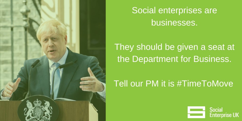 SocialEnt_UK's tweet photo. Hey @BorisJohnson there are 100,000 UK businesses out there that are being ignored by the government. Tap into the potential of #socent by giving them a seat at the table in BEIS. It's #TimeToMove https://t.co/t2lLcgFf6B