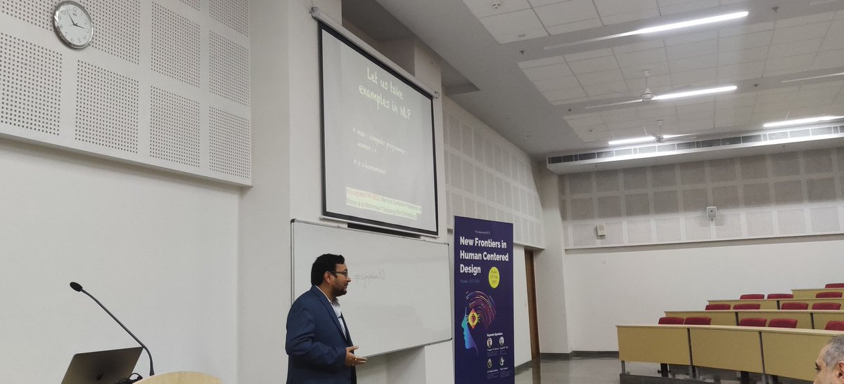 Dr @MayankVatsa3 sharing notes on #NLP #DeepLearning #HumanBias #IssueswithAI 

at #symposiumHCD