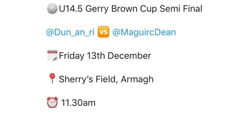MaguircDean's tweet image. Good luck to our boys who are playing in the Gerry Brown Cup Semi Final today 💚🖤