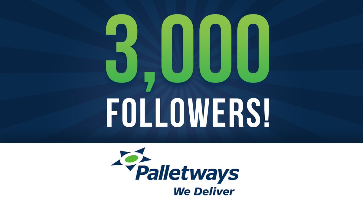 #HappyFriday - We’ve reached 3,000 followers!  🎉

We would like to thank all our customers and members who we love working with every day. We look forward to opening more doors and opportunities in 2020!

#TeamPalletways