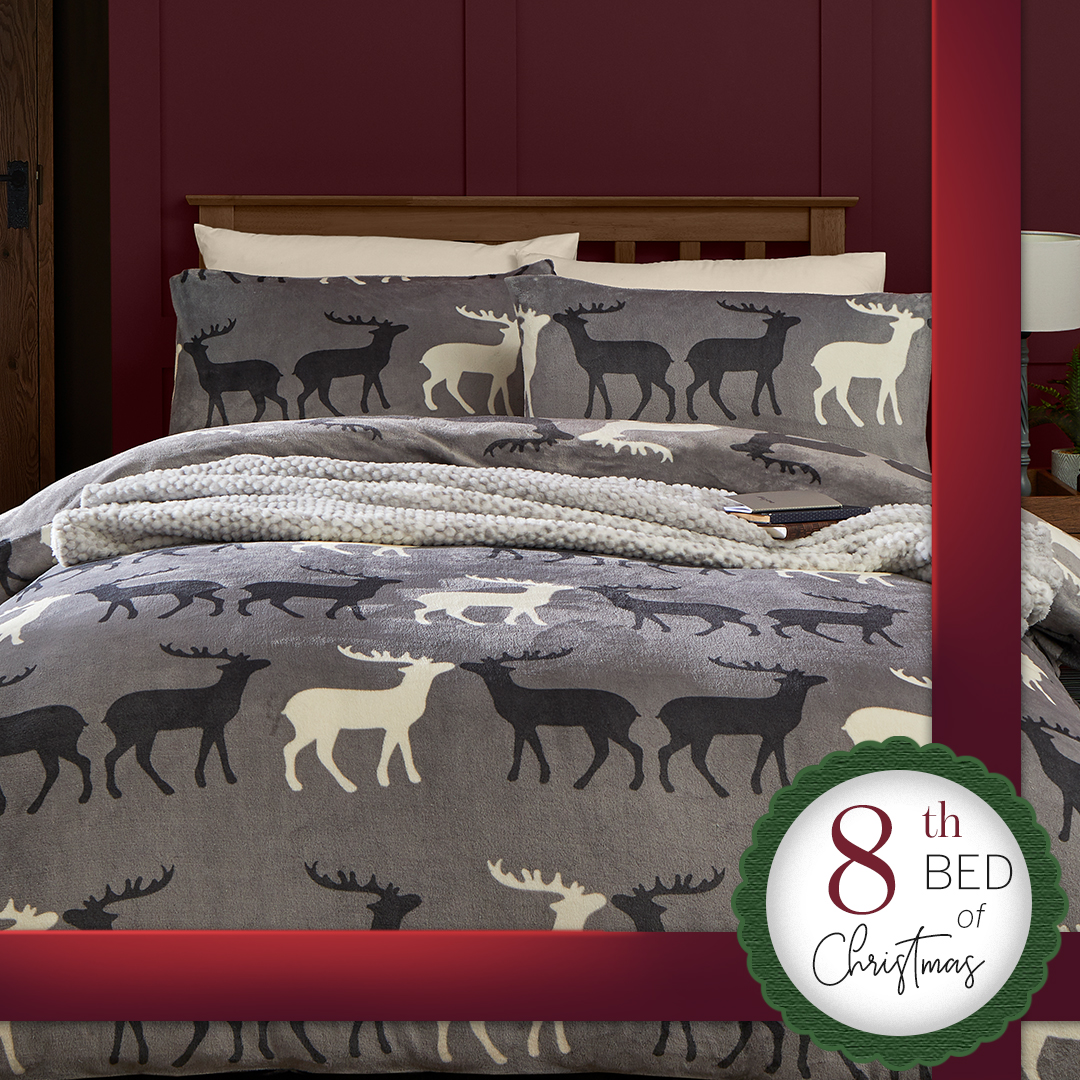 12 Beds of Christmas. 8th Bed - Stag Printed Super-soft Fleece Duvet Set 

From £20

Shop now bit.ly/34hTlqf

#12giftsofchristmas #festive