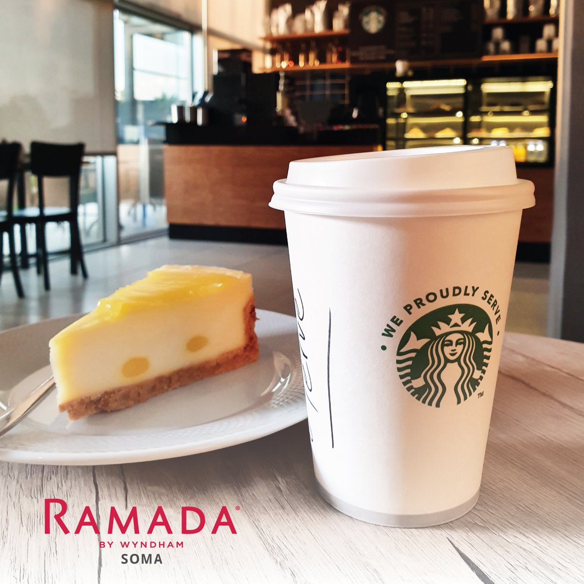 RamadaSoma's tweet photo. Sevdiğiniz Starbucks lezzetleri artık #RamadaSoma'da!
#weproudlyserve https://t.co/AzWI5HUU6g