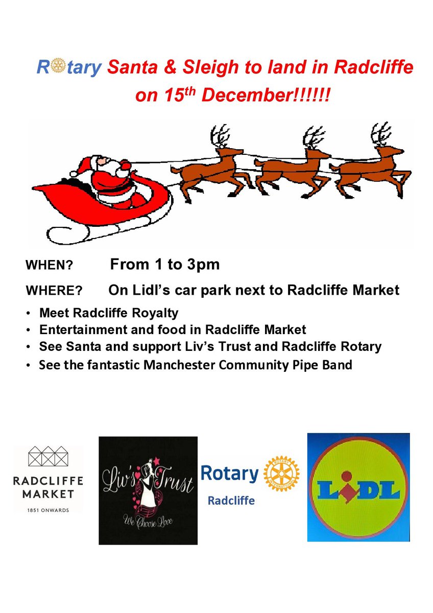 ManchesterComPB's tweet image. SANTAAAAAAAAA!!!!!
Yes we will be Santa’s Elves giving some music to the shoppers at Lidl. We will be there with @Livs_Trust and @RadcliffeRotary