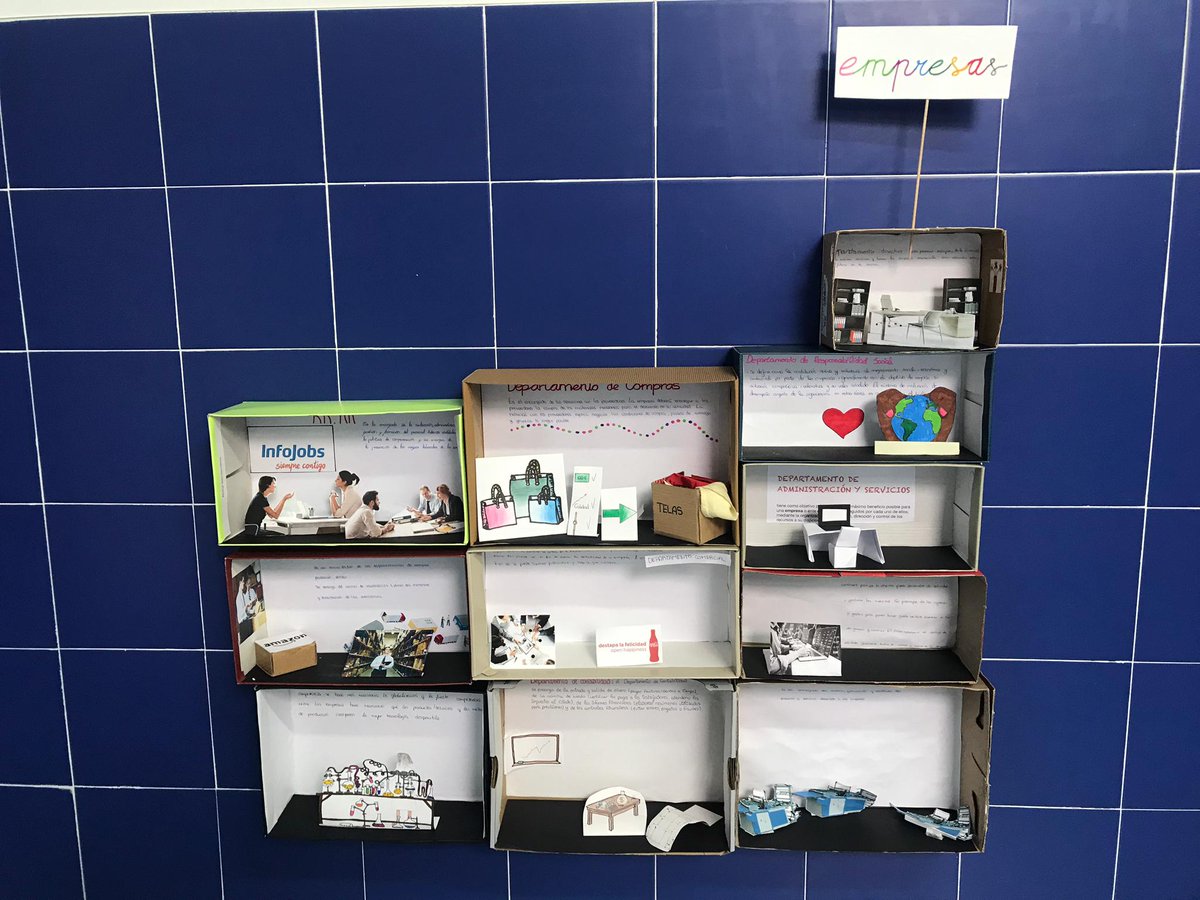 FESDPinto's tweet photo. En clases de Economía nuestros alumnos trabajan los distintos departamentos de las empresas como si de una casa de muñecas se tratara #educación #somosfesd https://t.co/IZC0Gg0iIP