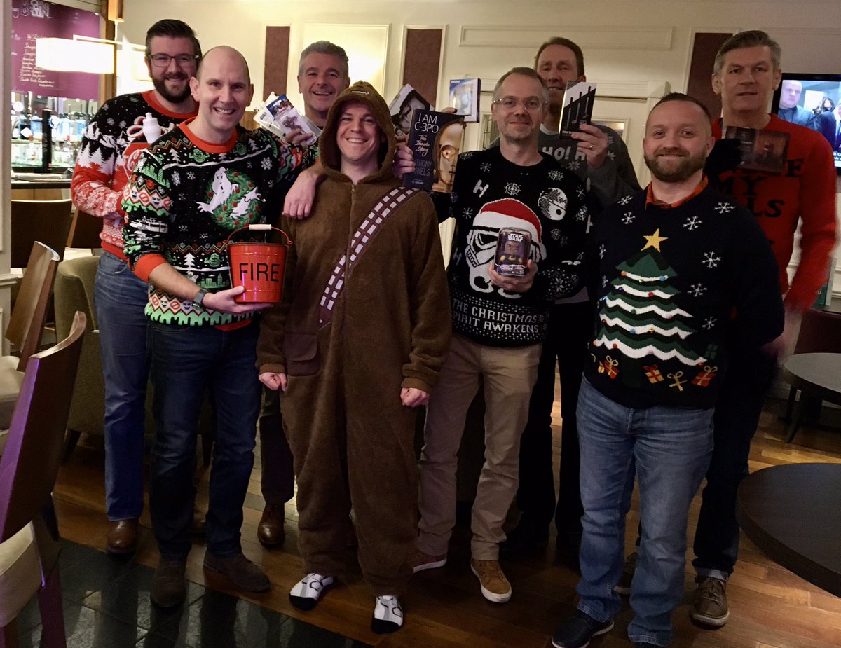 StuartBlakeley's tweet photo. The @Grundfos_UK CBS /Fire team enjoyed their secret Santa exchange of gifts in Edinbrugh. #grundfos #pumps https://t.co/3FxoP05RNo