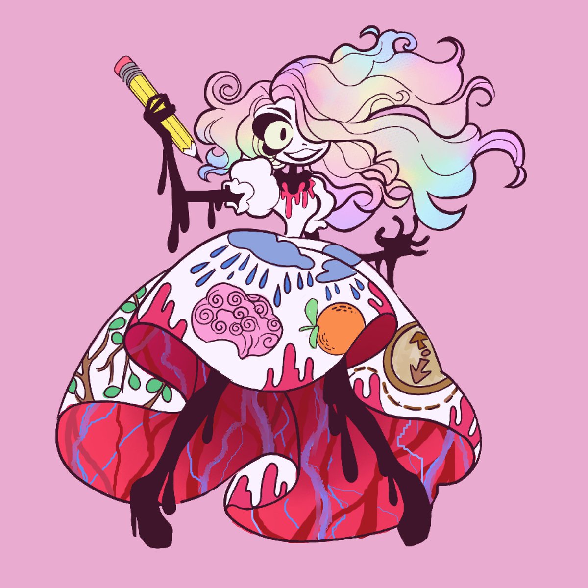 prismolly's tweet image. Paige in the Hazbin-Hotel style (because it's perfect) #DHMIS #HazbinHotel