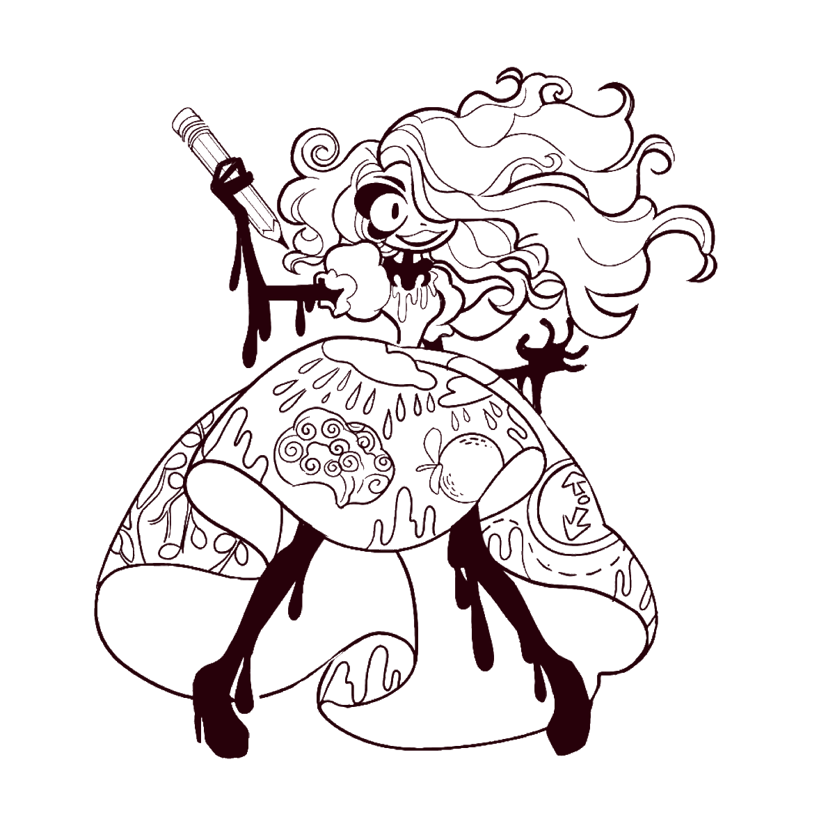 prismolly's tweet image. Paige in the Hazbin-Hotel style (because it's perfect) #DHMIS #HazbinHotel