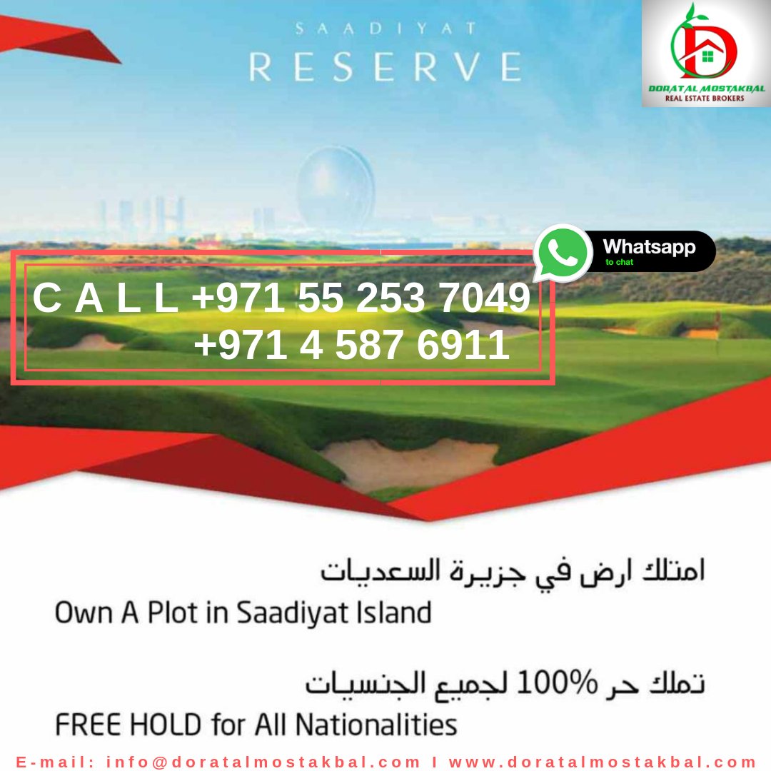 Dorat_RE's tweet photo. Set in the heart of Saadiyat Island, home to Abu Dhabi's cultural district and landmark destinations.
For inquiry call:
+971 50 6058733 
+971 55 253 7049
Email: info@doratalmostakbal.com
Visit us: https://t.co/bTITXo6uj5
#abudhabirealestate
#abudhabiinvestor
#abudhabiinvestment https://t.co/Gf4T5XyOXH