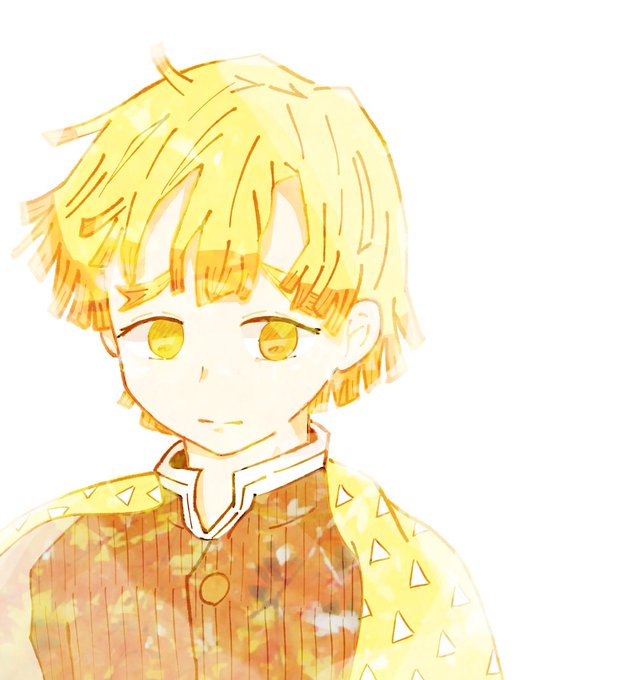めぃぷる🍬🍭さんがTwitterに投稿した我妻善逸(鬼滅の刃)のイラスト。