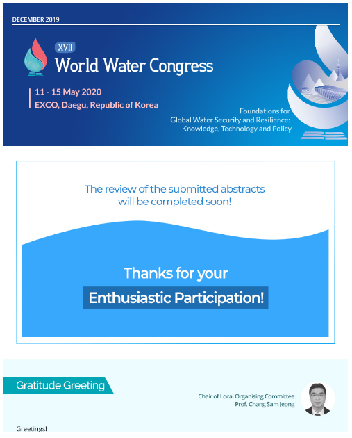 iwra_water's tweet photo. 📢@IWRA_water #XVIIWorldWaterCongress latest newsletter is now available to read❗️It includes:
✔️A welcome message from the Local Organising Committee Chair
✔️Early-bird registration info & deadlines (#fastapproaching)
✔️And, a season's greetings card! https://t.co/kgK9Dku1B1 https://t.co/lvqWEvj2PP