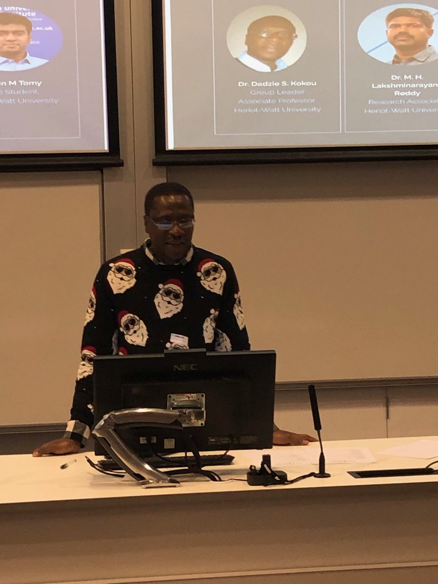 RaffaellaOcone's tweet photo. My colleague Kokou Dadzie speaking about new paradigms for fluid and solid flows - great jumper too! #IMPEE-conference ⁦@HeriotWattUni⁩ ⁦@HWU_EPS⁩ https://t.co/f5XuHg6DAJ