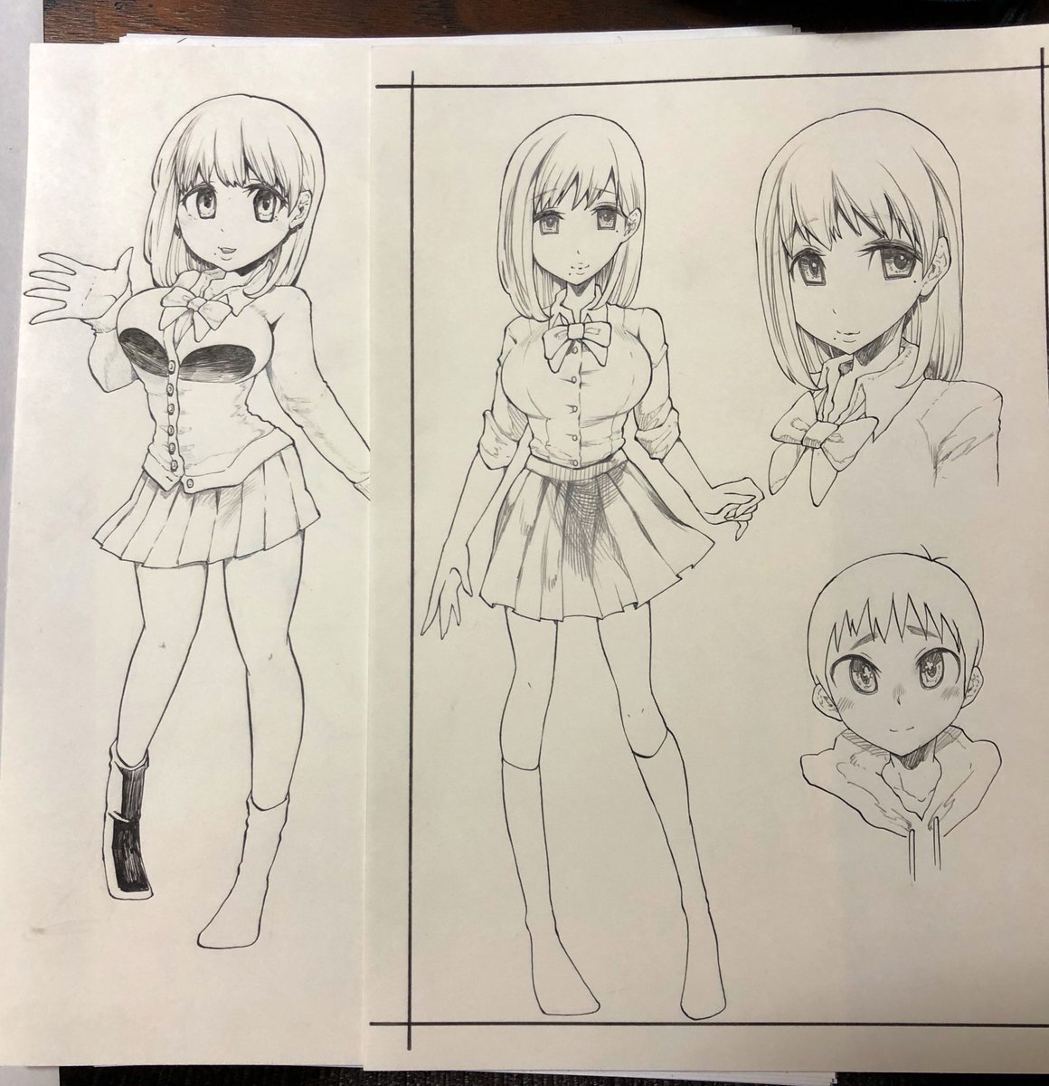 最近一生懸命お部屋片付けているんだけど、かなり昔に一生懸命練習したと思われる女の子の絵が出てきたから成仏させる 