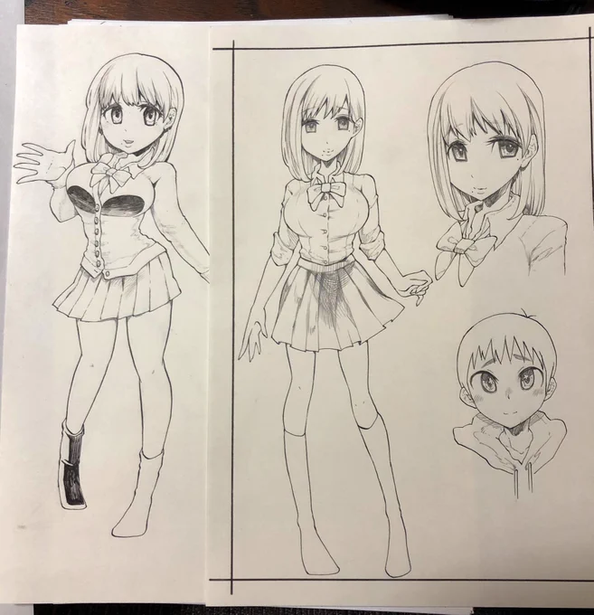 最近一生懸命お部屋片付けているんだけど、かなり昔に一生懸命練習したと思われる女の子の絵が出てきたから成仏させる 