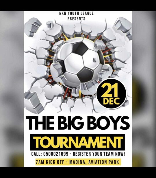 NknYouthleague's tweet photo. The BIG BOYS TOURNAMENT. INSIDE MADINA AVIATION PARK 
CALL TO REGISTER.
8DAYS MORE
🔥⚽🔥⚽🔥⚽🔥⚽
#NKNYOUTHLEAGUE 
#SUPPORTGRASSROOTSFOOTBALL 
#ProjectCommunityWelfare 
#PromotingGrassrootsFootball 
#EBNTv 
#NKNYOUTHLEAGUE https://t.co/mPDtNi115z