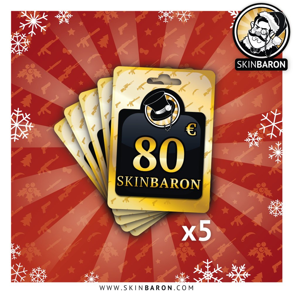 SkinBaronEN's tweet photo. [#13] Let it rain!
Today you can win 5x 80€ vouchers!
 
What you need to do:⁠
1. Follow us! (@SkinBaronEN)⁠
2. Like!
3. Retweet!

Visit us on Facebook and Instagram &amp; also take part there to increase your winning chance. Competition ends on 15/12. https://t.co/milMkdjbCG