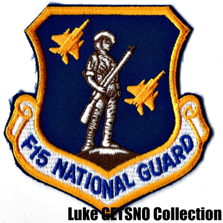 lukegetsno's tweet photo. F-15を運用するAir National Guard 部隊ならどれでもOKなパッチ! 使えるのは114FS(オレゴンANG)、122FS(ルイジアナANG)、123FS(オレゴンANG)、159FS(フロリダANG)、194FS(カリフォルニアANG)です。 #usafpatch #usaf #squadronpatch https://t.co/TyvXZ6lhLi