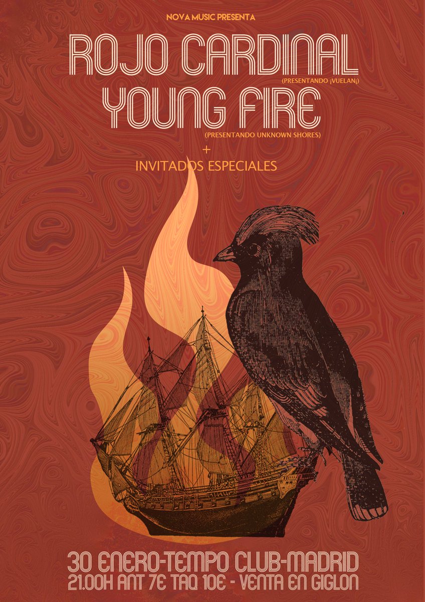🐦🔥30 de Enero🔥🐦 Presentamos disco en Madrid, con Young Fire y ⁦@aitornova⁩ . Vamos a llenar la ⁦<a href="/tempoclub/">Tempo Club</a>⁩