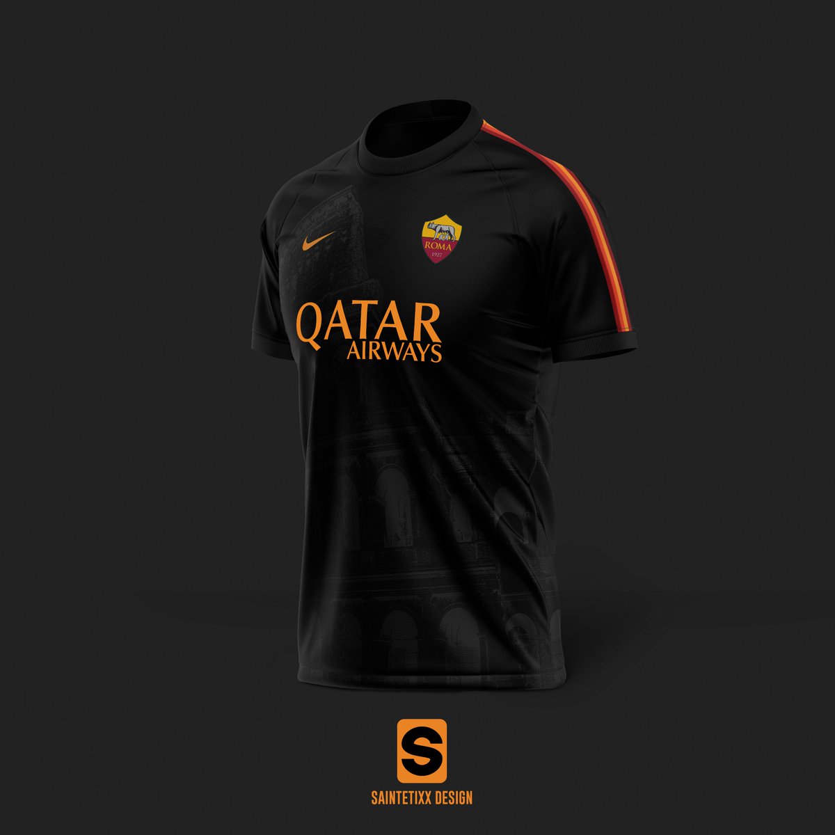 as roma black jersey