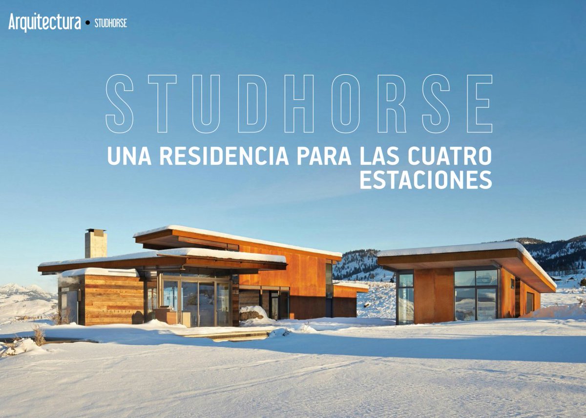 Revistaevoque's tweet photo. #ARQUITECTURA: STUDHORSE, una residencia para las 4 estaciones ☀️

En el remoto Valle Methow, ubicado en Washington, se encuentra la Studhors, una casa para pasar las vacaciones rodeado de naturaleza y s su vez esta rodeado de un paísaje glacial 🌏

 #alldaytravel  #evoque https://t.co/fd0G0MXeBC