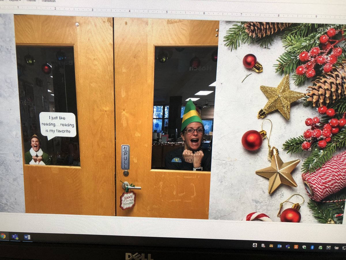 fes_media's tweet photo. I just couldn’t resist!! It was Christmas movie character dress up day. #Elf #feslearningcommons #holidayfun https://t.co/Y7PgBAgIp5