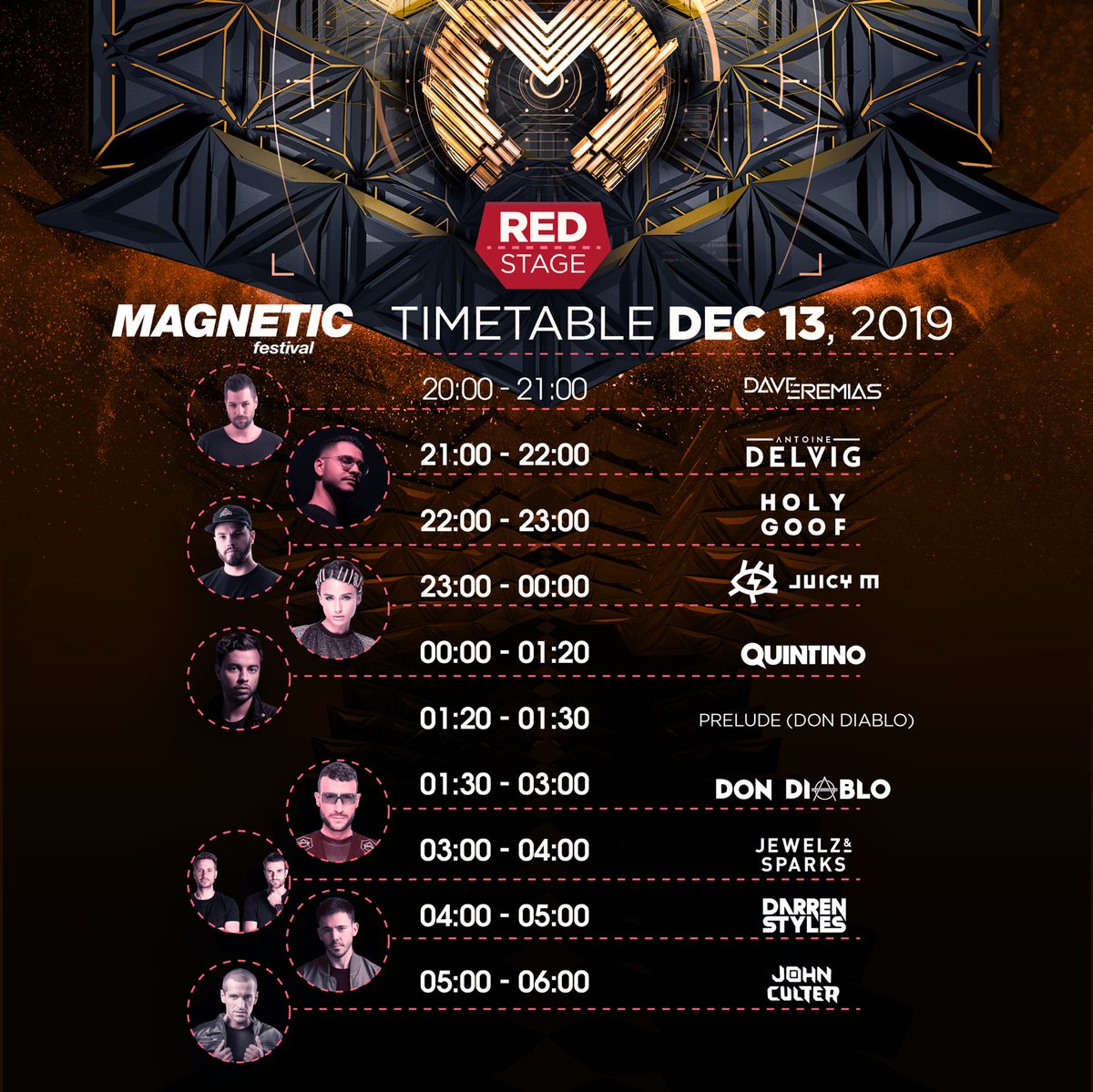 See you all tonight! <a href="/MAGNETICfest/">MAGNETIC festival</a> 🧲 Prague 
RED stage 🔴 <a href="/DonDiablo/">DonDiablo</a> <a href="/QUINTINOO/">QUINTINO</a> <a href="/antoinedelvig/">ANTOINE DELVIG</a> <a href="/darrenstylesuk/">Darren Styles</a> <a href="/HOLYGOOF_UK/">HOLY GOOF</a> <a href="/djjuicym/">Juicy M</a> <a href="/jewelzandsparks/">Jewelz & Sparks</a>