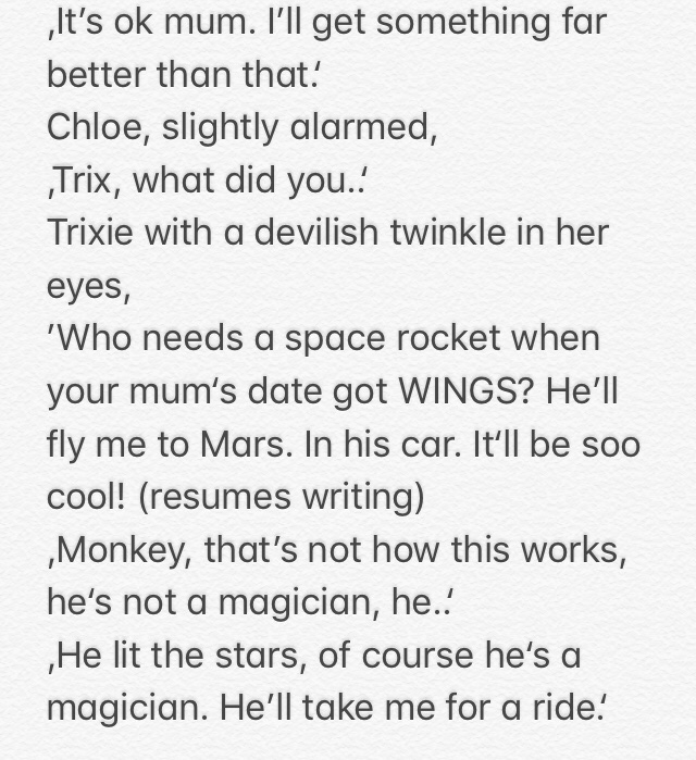 Missirizzi1's tweet photo. ‚Trixie is writing her Christmas wish list.. But to whom??‘ 😄 
 
Couldn’t stop smiling while writing this snippet.. A smile I hope to share with you dear #lucifans 😘 😄🎄

#Lucifer #devilmas
#SnippetsOfLucifer https://t.co/2CyTLKquja