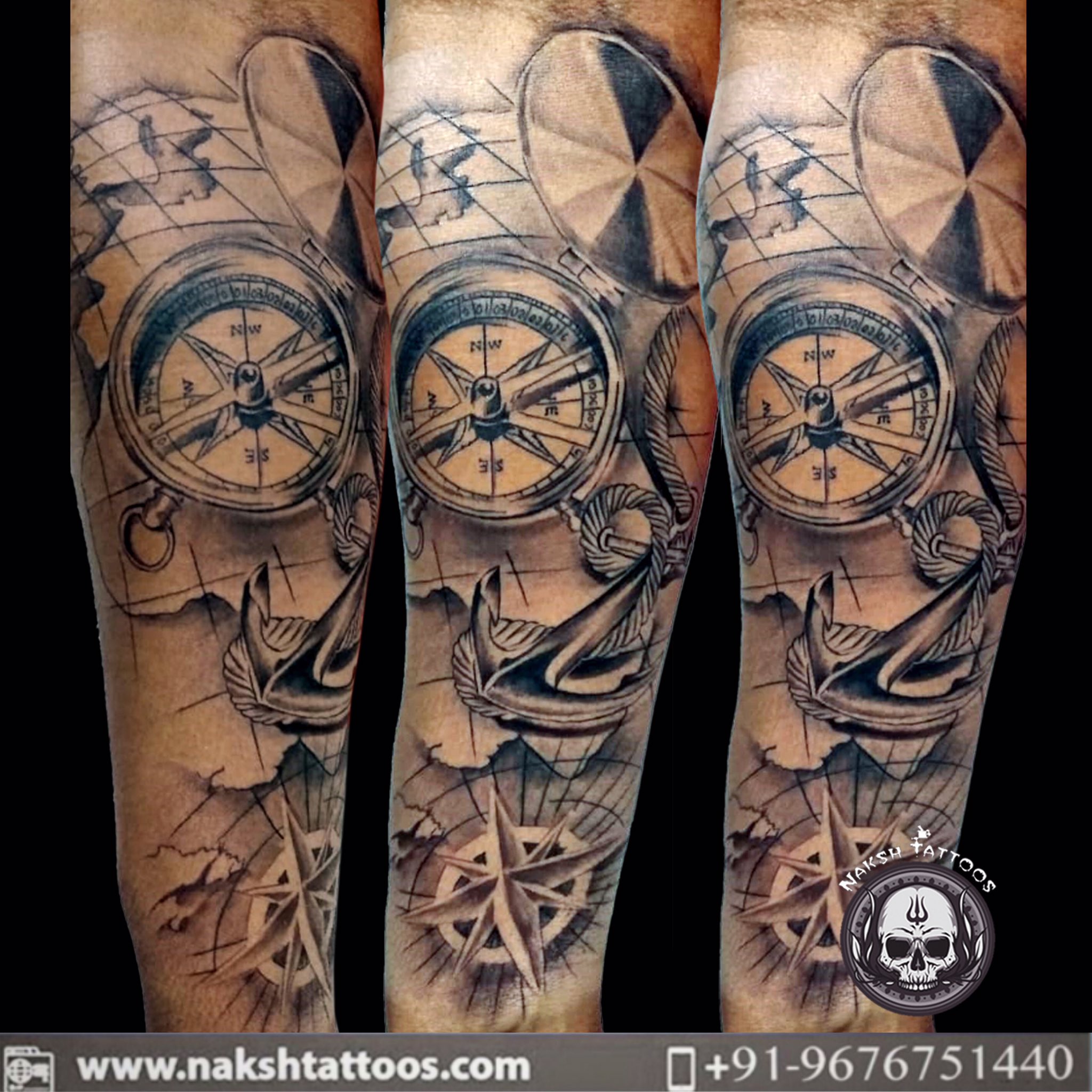 Inkblot tattoo & art studio - Compass with world 🌍 map tattoo done  @inkblottattooz contact :9620339442 #compass #tattoo #tattoos #inkedgirls  #tattooartist #tattooart #jayanagar | Facebook