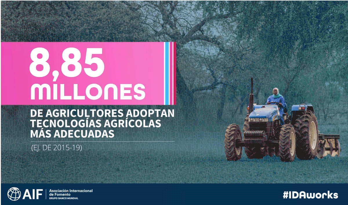 BancoMundial's tweet photo. La #agricultura climáticamente inteligente, si se hace correctamente, puede producir una mayor productividad y aumentar los ingresos de los agricultores. 
Así trabajamos para lograrlo: https://t.co/4W3heqa4Uq #IDAWorks https://t.co/FLIuF1sxnf