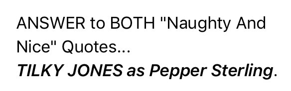 ReelSmartMovies's tweet photo. ANSWER: @ReelSmartMovies #MovieQuoteOfTheDay #NaughtyAndNice (2014) @HaylieDuff @TilkyJones @MoMcCormick7 @TCCarson @EricPetersen44 @TylerJacobMoore @JimOHeir @CatrionaToop @JolieLedford #SamIrvin #MovieTrivia... https://t.co/0YLCGb6Wlb