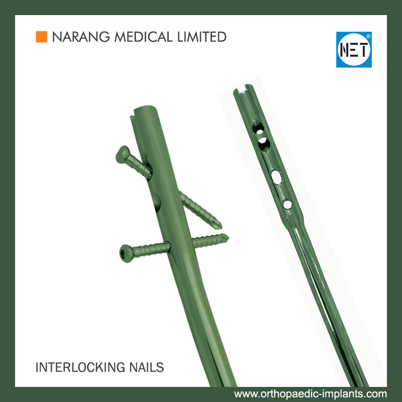 narangmedical's tweet image. #InterlockingNails are used to fix the fractures of long bones. These are inserted in the #bone and are transfixed by screws at #Proximal and #Distal ends of the bones. orthopaedic-implants.com/interlocking-n…