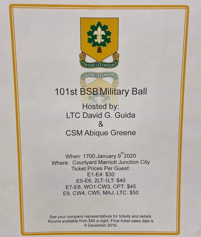 michael_m2019's tweet photo. The BSB ball has been opened to any FSC Soldier #fortriley #BSB #military #militaryball #dress_up #Kansas #bigredone #101st https://t.co/hAKVaMvZ6e