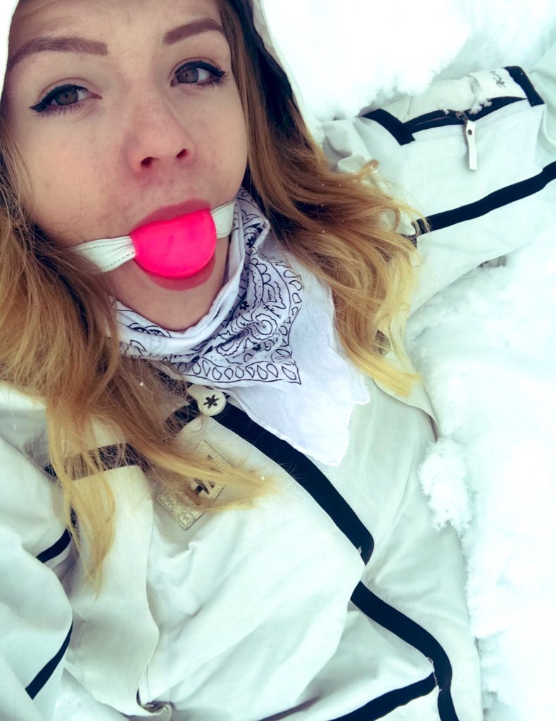 Winter days are perfect for hiding my ballgag under a bandana scarf #ballga...