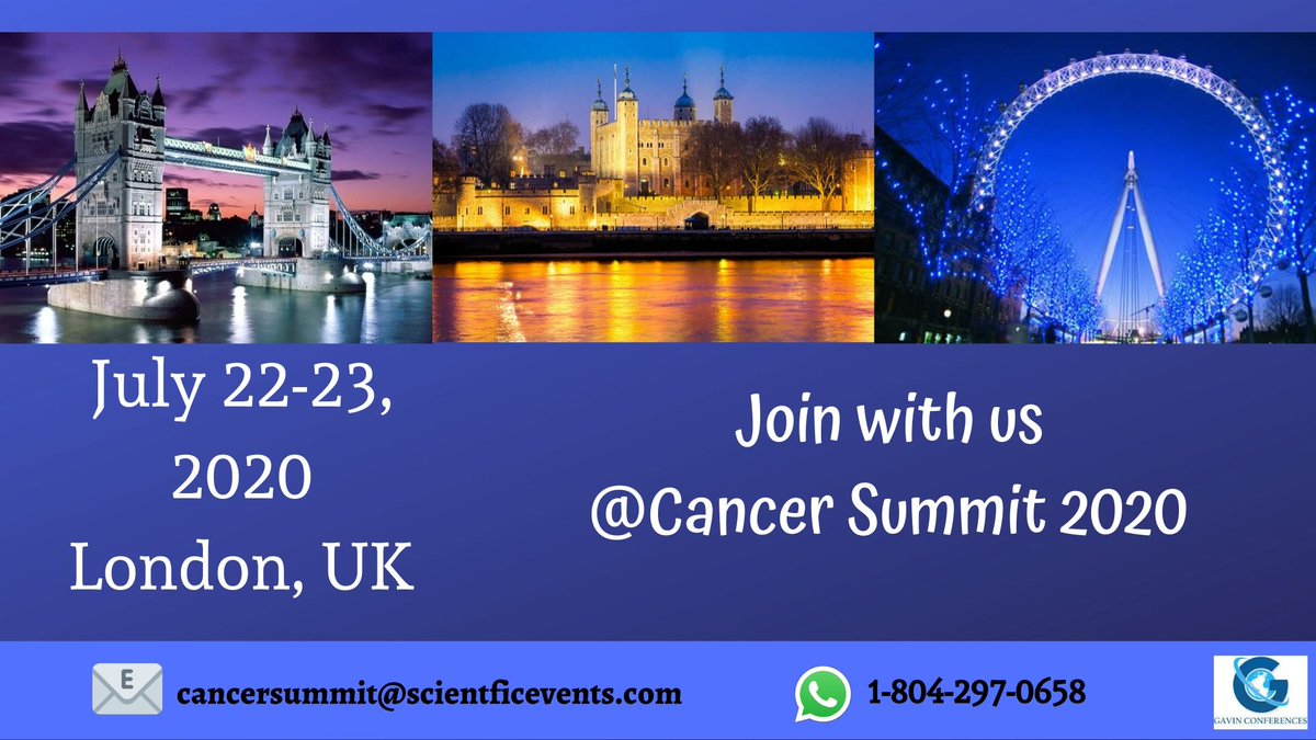 2020_therapy's tweet photo. #CancerSummit2020: on July 22-23, 2020 at London, UK. 
Today's Slogans: "Kick Cancer before it kicks you"
Book your speaker slot at Cancer Research &amp; Therapy 2020 now and get 30% discount on this Christmas Eve.
For more details, please visit: https://t.co/YWCxpzvmyO https://t.co/EC0TqLTdFn
