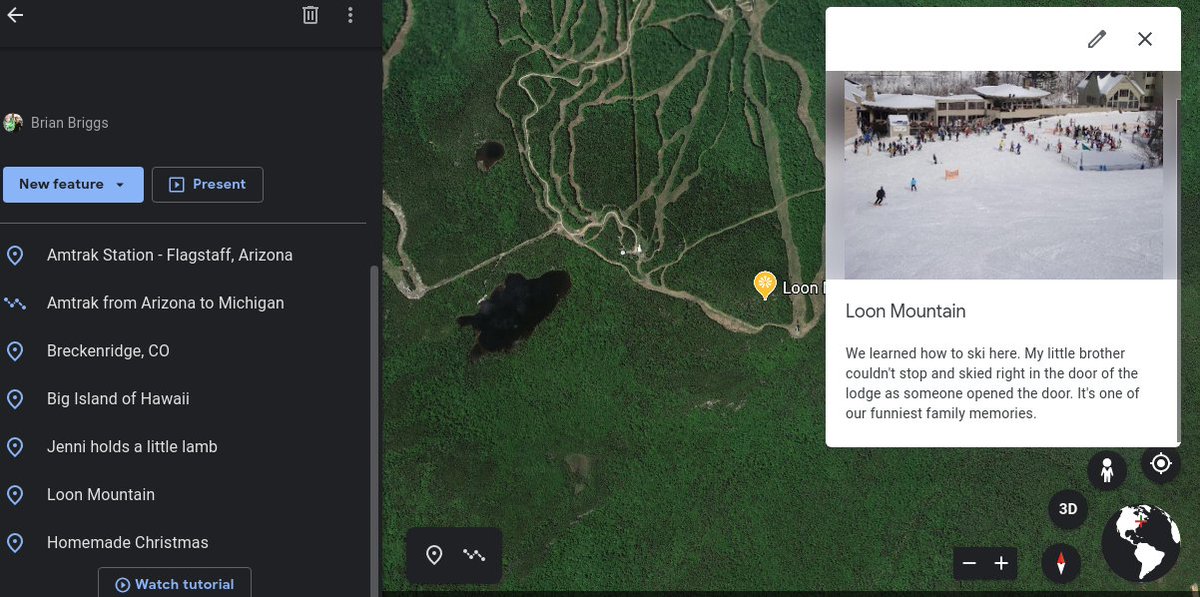 MarkesLara's tweet photo. You can create with Google Earth. Thanks @bribriggs for a chance to try it out. I can see #virtualfieldtrips #littrips #placesinhistory and much more coming to life in classrooms soon! ICYMI: #createwithchrome https://t.co/PBzUFxi08f https://t.co/JS9GgcfZCu