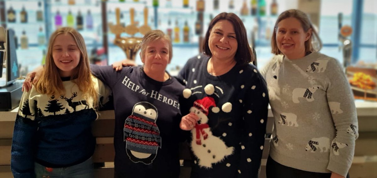 Proofbars's tweet photo. Our team are proudly wearing their Christmas jumpers today in support of #ChristmasJumperDay https://t.co/rYdaZO8ssl