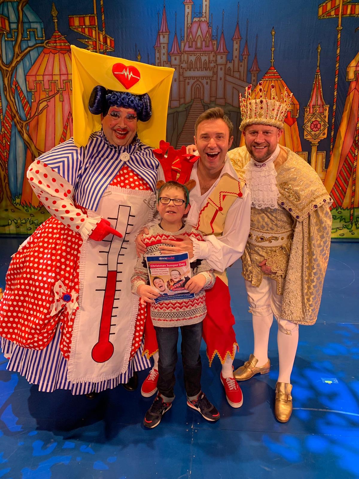 Jonathan Wilkes on X It s opening night of this year s Panto SleepingBeauty RegandVic It s also DonnaLouiseUK wear a Xmas jumper day one of my hero s interrupted rehearsals to come say Hi